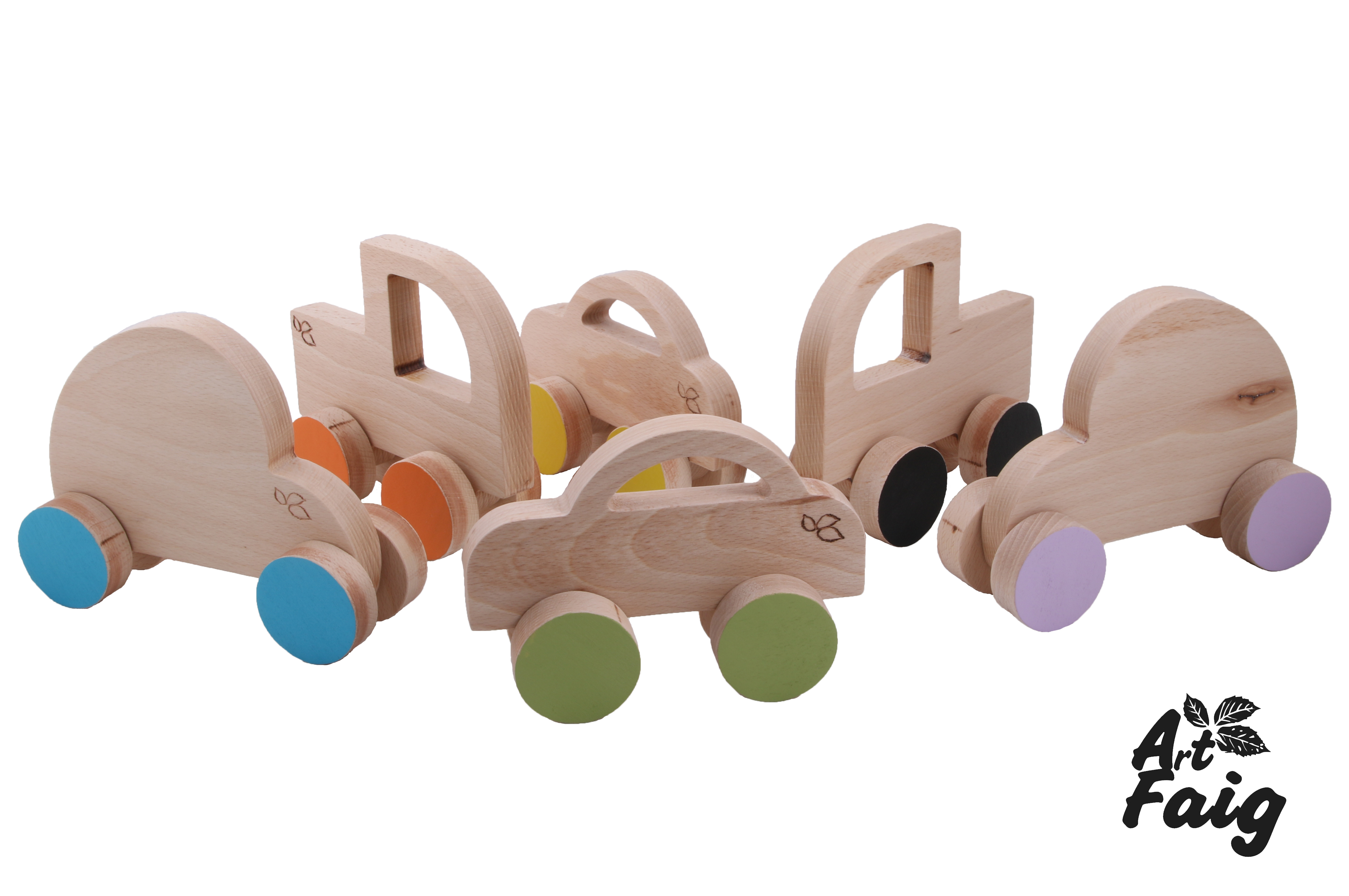 Coche de madera | ArtFaig - juguetes de madera, sostenibles y sin genero.